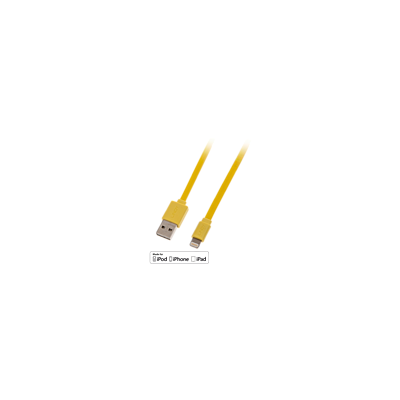 Câble plat USB réversible vers Lightning jaune, 1m