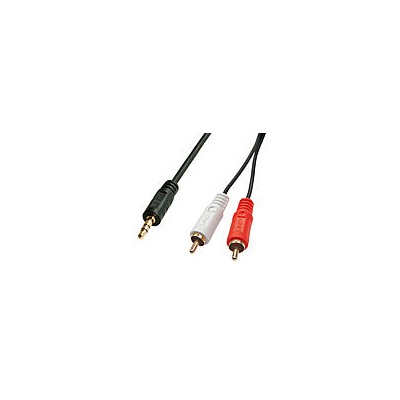 Câble audio Premium 2 x RCA (Cinch) mâle vers jack 3,5mm mâle, 1m
